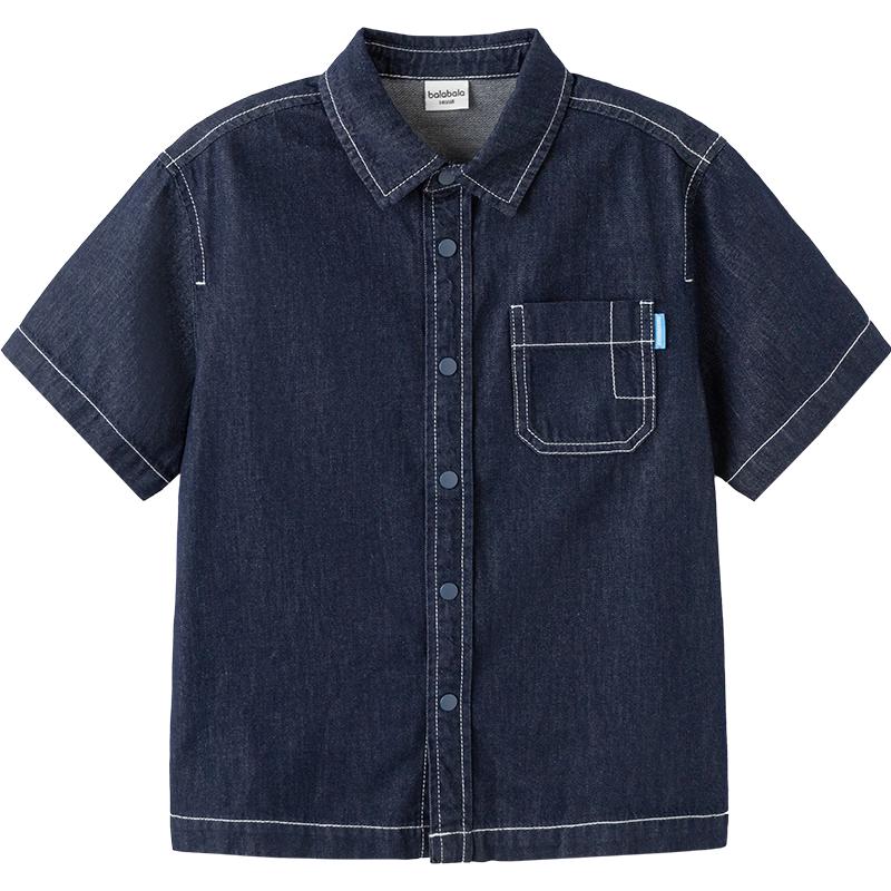 Balabala Boy s Denim Short Sleeve Shirt 150
