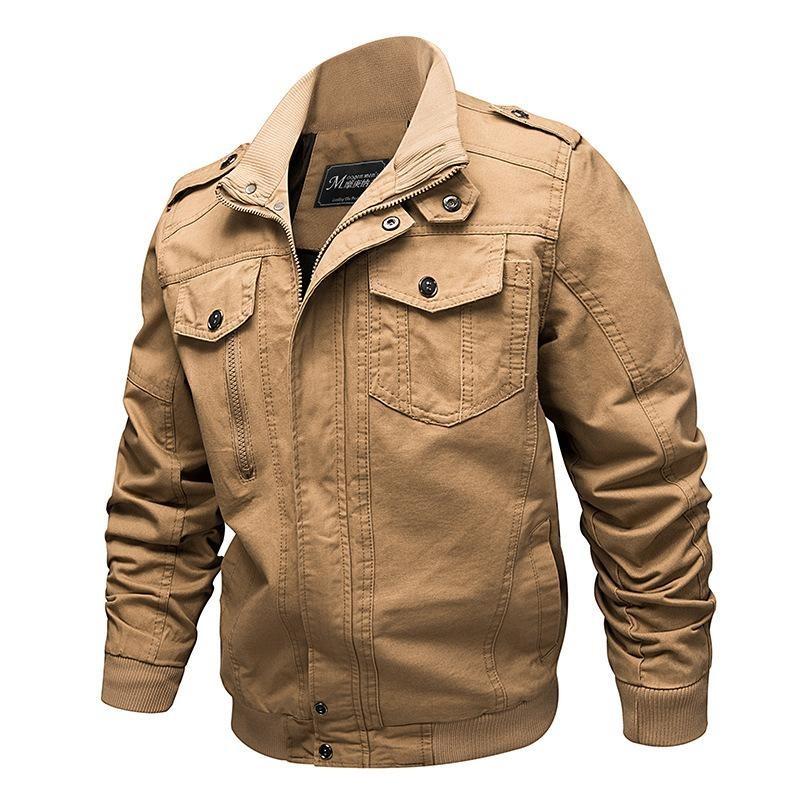 Outdoor Spring and Autumn Jacket Men's Military Style Pure Cotton Coat Men's Clothing