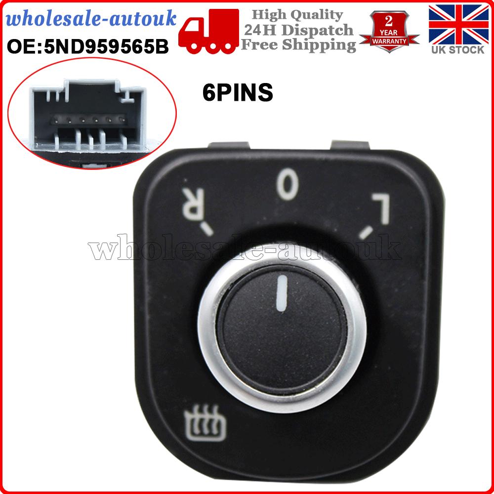 2006-2013 For VW GOLF MK5 MK6 Chrome Side Mirror Knob Control Switch 5ND959565B