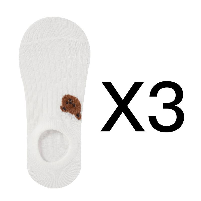 Women's Socks Fashion Summer Sock Low Tube Female White Solid Color Breathable Non Slip Invisible Socks