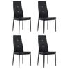 Vidaxl Dining Chairs, 4 Pcs, Black, Upholstered In Faux Leather