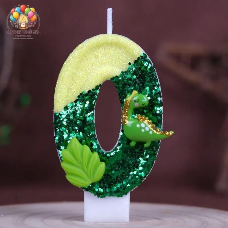 

Dinosaur Number Birthday Candles 0 9 Set for Kids Cake Decoration Baking Accessories Party Supplies with Stand Insert One Size
