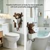 2026 New Creative Home Bathroom Highland Cow Statue Ornament, Resin Figurine with Hook, Funny Sitting Cow Decor