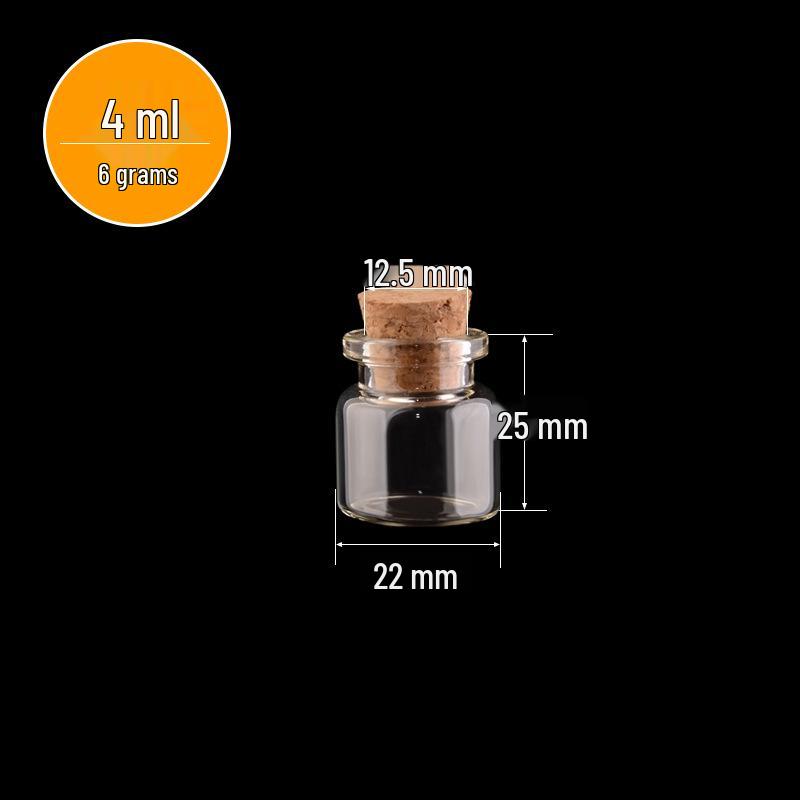 22mm Caliber Transparent Cork Stopper Cylinder Rainbow Glass Wish Bottle