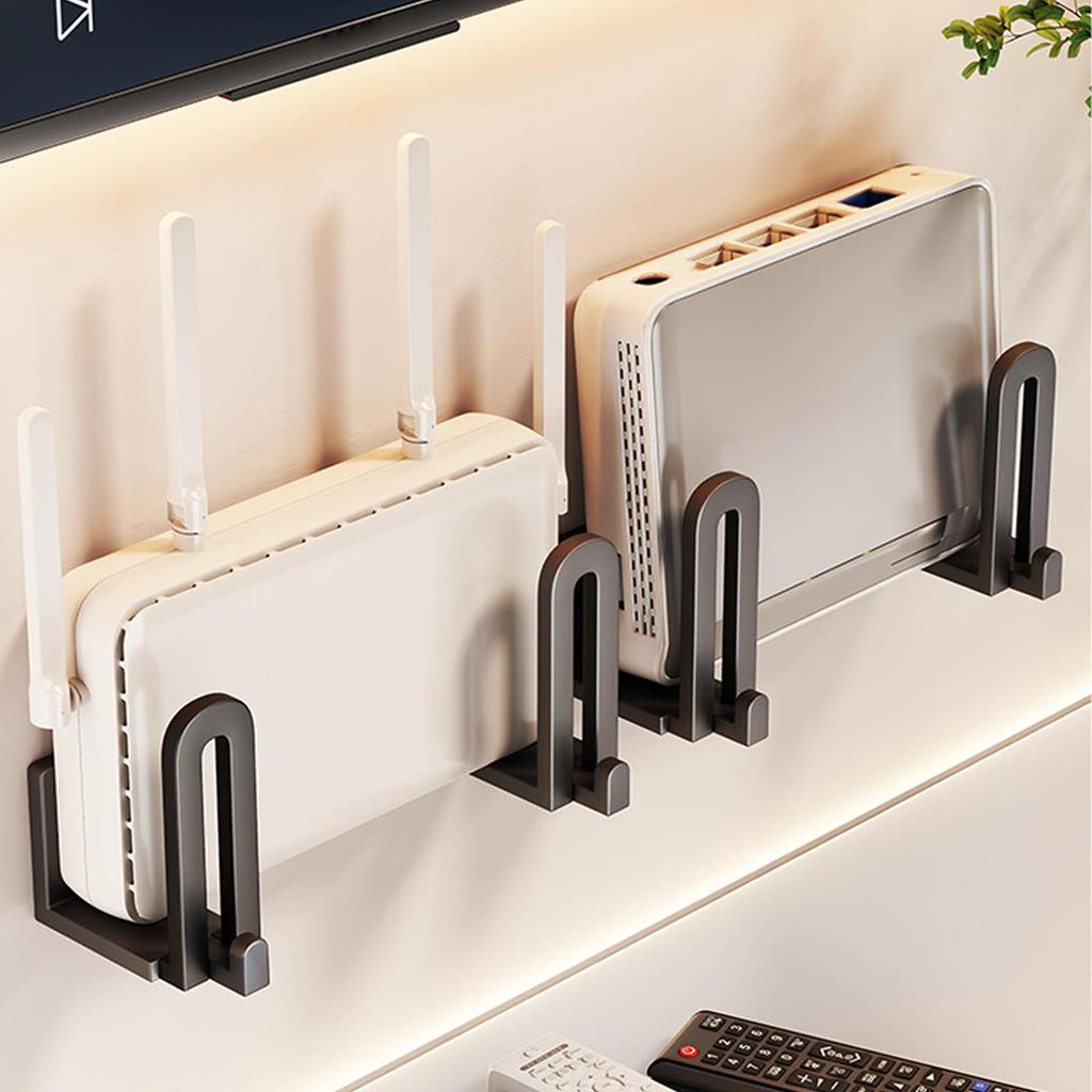 Suporte de Parede para Roteador Sem Furos Ajustável Aço Carbono Organizador Flutuante Suporte de Parede para Roteador Wifi para Caixa de TV Modem de Cabo Mídia