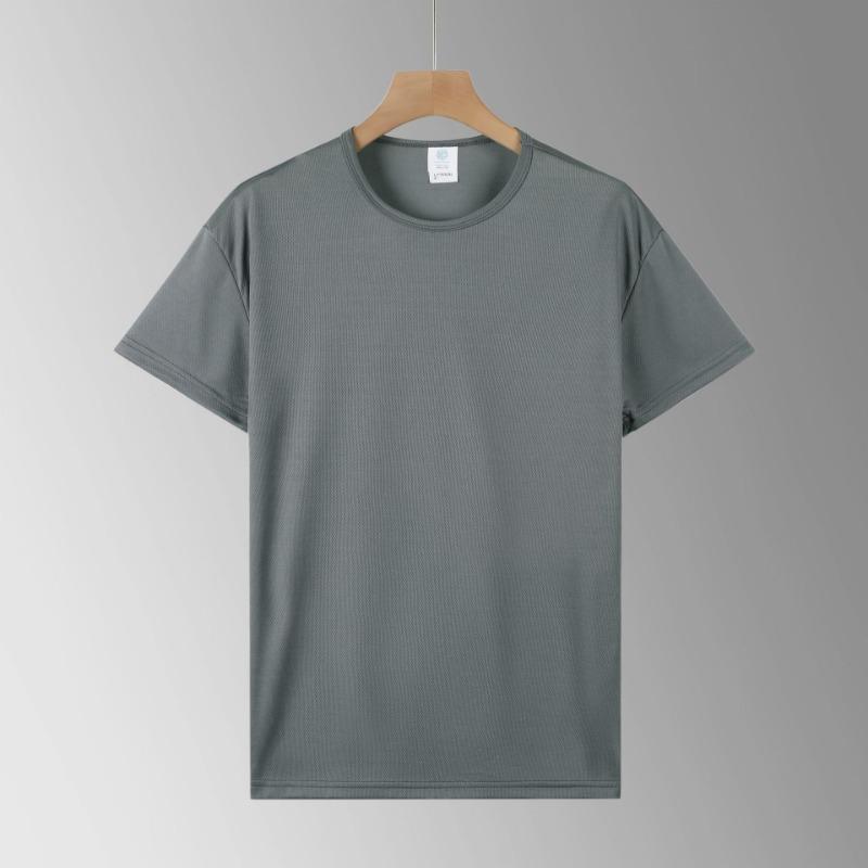 T-shirt de sport pour homme Taille européenne Manches courtes Col rond Séchage rapide Respirant