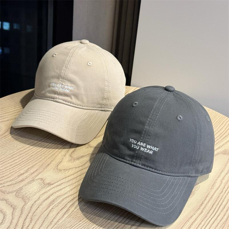American embroidery English small letter baseball hat women's spring and autumn wear face small cap men's outdoor sun hat