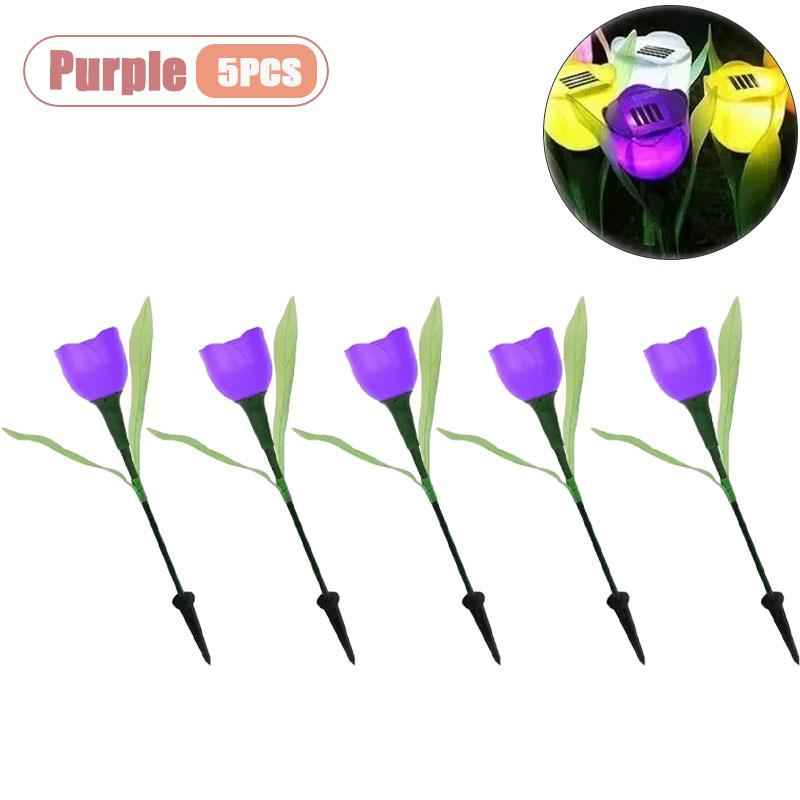 1-10PCS Solar Tulip Light Auto on At Dusk Waterproof Outdoor Garden Patio Decorative Night Lamp for Landscape Pathway Lawn