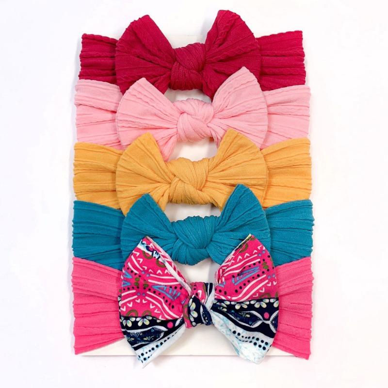New Children's Headband Set, Princess Hair Accessories, Cute Baby Nylon Bow Headscarf, Baby Headband.