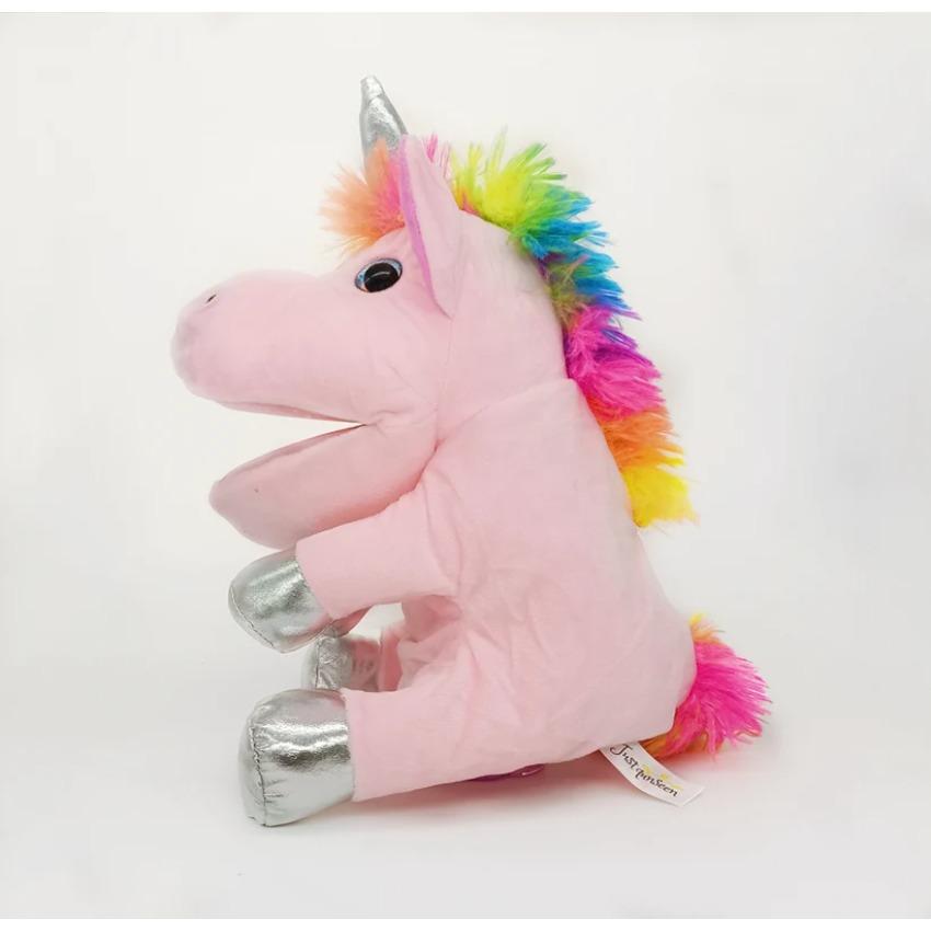 30CM Hand Dolls Children's Toys Plush Rainbow Unicorn Cute Unicorn Family Story Role Playing Finger Toys