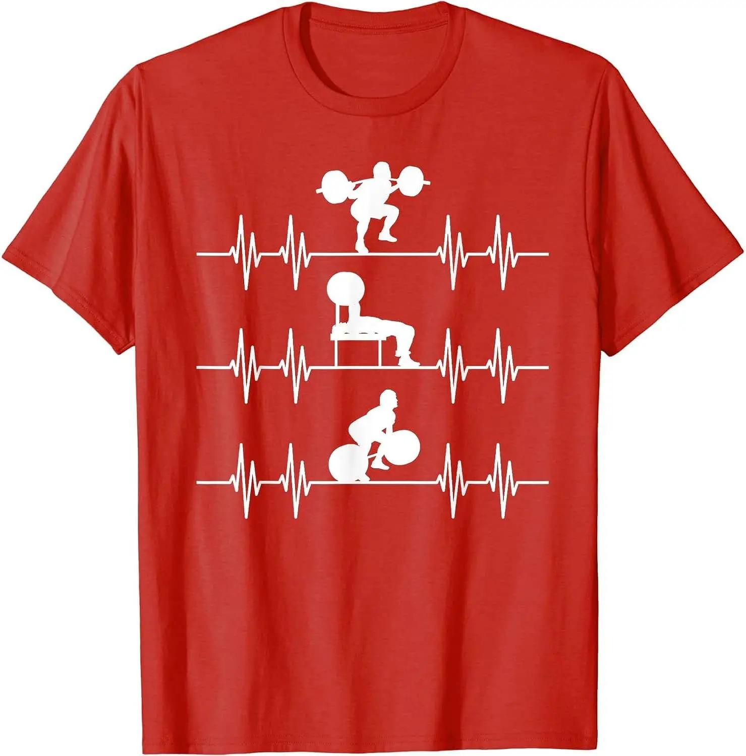 Squat Bench Deadlift Heartbeat Powerlifting TShirt 100 Cotton ONeck Summer Short Sleeve Casual Unisexs Tshirt Size S3XL S