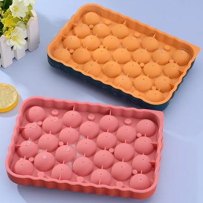 Direct Supply Summer Special Drink Wine Marbles Silicone Ice Tray Creative Solid Color Large Capacity with Lid Ice Cube Mold Set