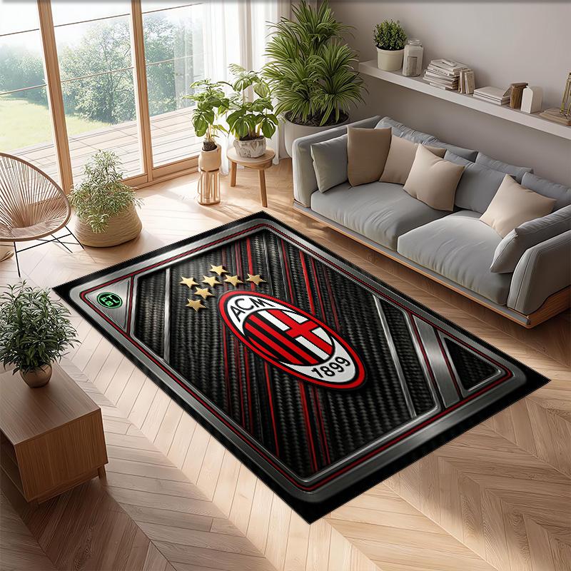 AC Milan Printed Flannel Area Rug Non Slip Soft Polyester Floor Carpet Indoor Decor Mat for Bedroom Living Room Sofa Game Room Home Decoration