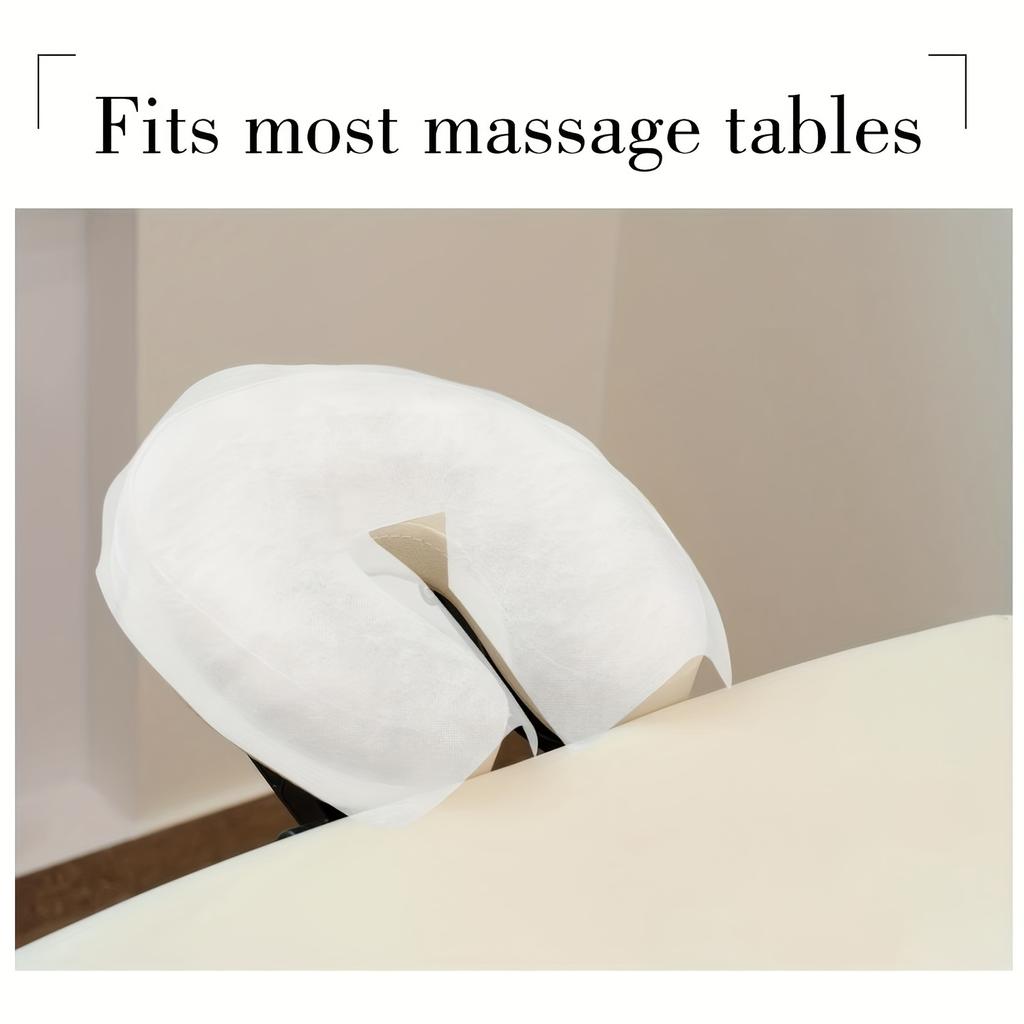 200pcs Disposable Soft Non-Woven Snug Fit Face Cradle Covers - Massage Tables/Chairs Spa Facial Rest White