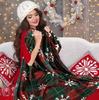 Weihnachts-Plaid-Fleece-Decke mit Schnee-Design Kuschelig für Zuhause, Reise, Party, täglichen Gebrauch, Geschenkidee für die Feiertage
