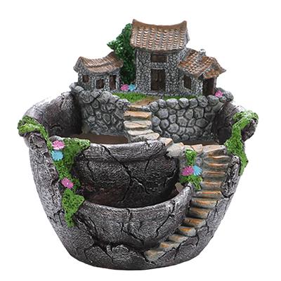 Harz Sukkulente Bonsai Blumentopf Garten Pflanzer Büro Zuhause Halter Dekor