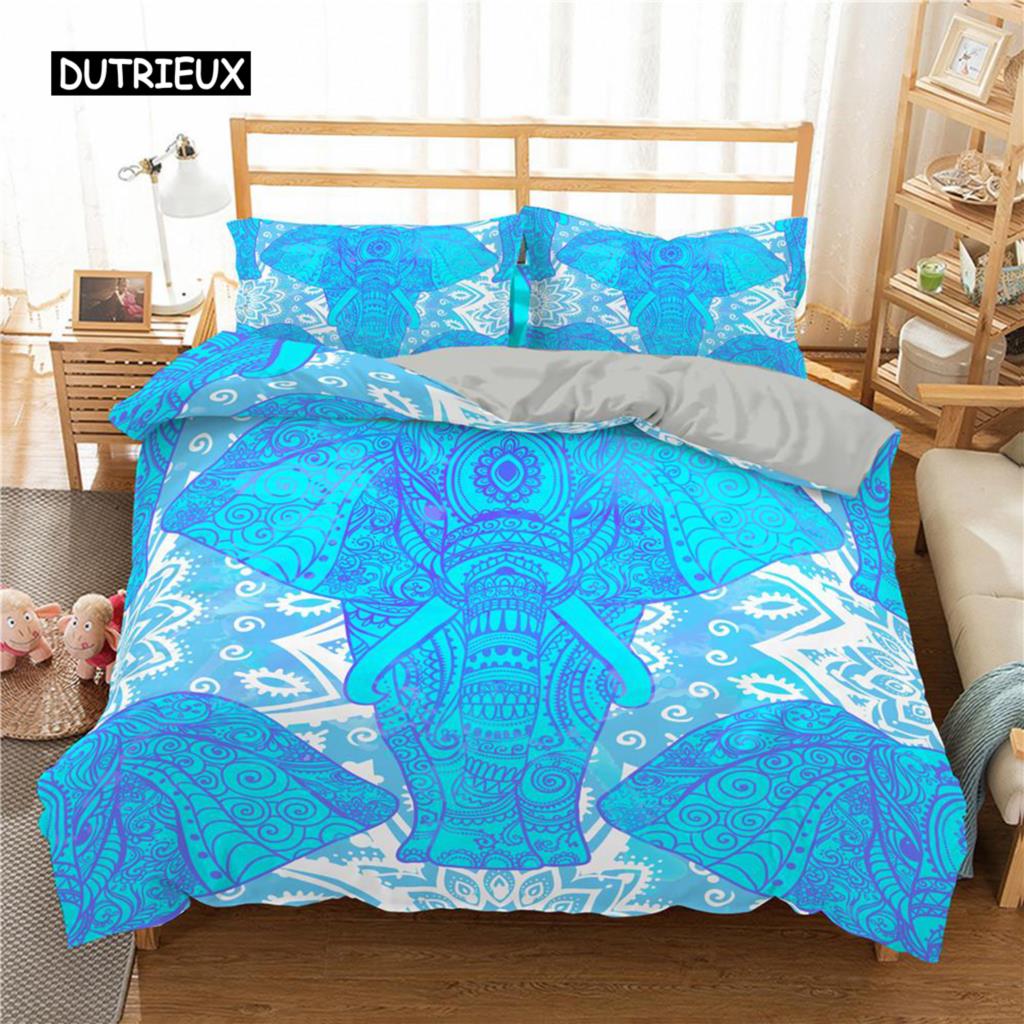 Mandala Bettbezug-Set Lila Farbverlauf Mandala Kultur Druck Einzelbettwäsche-Set für Teenager Mikrofaser Queen King Size Bettdeckenbezug