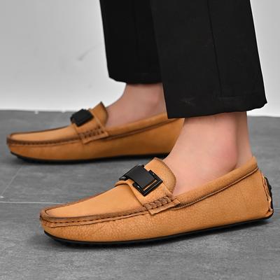 Modne męskie mokasyny z zamszu Męskie casualowe buty wiosenno-jesienne Luksusowa marka Męskie buty biznesowe Prawdziwa skóra dla mężczyzn Wsuwane buty