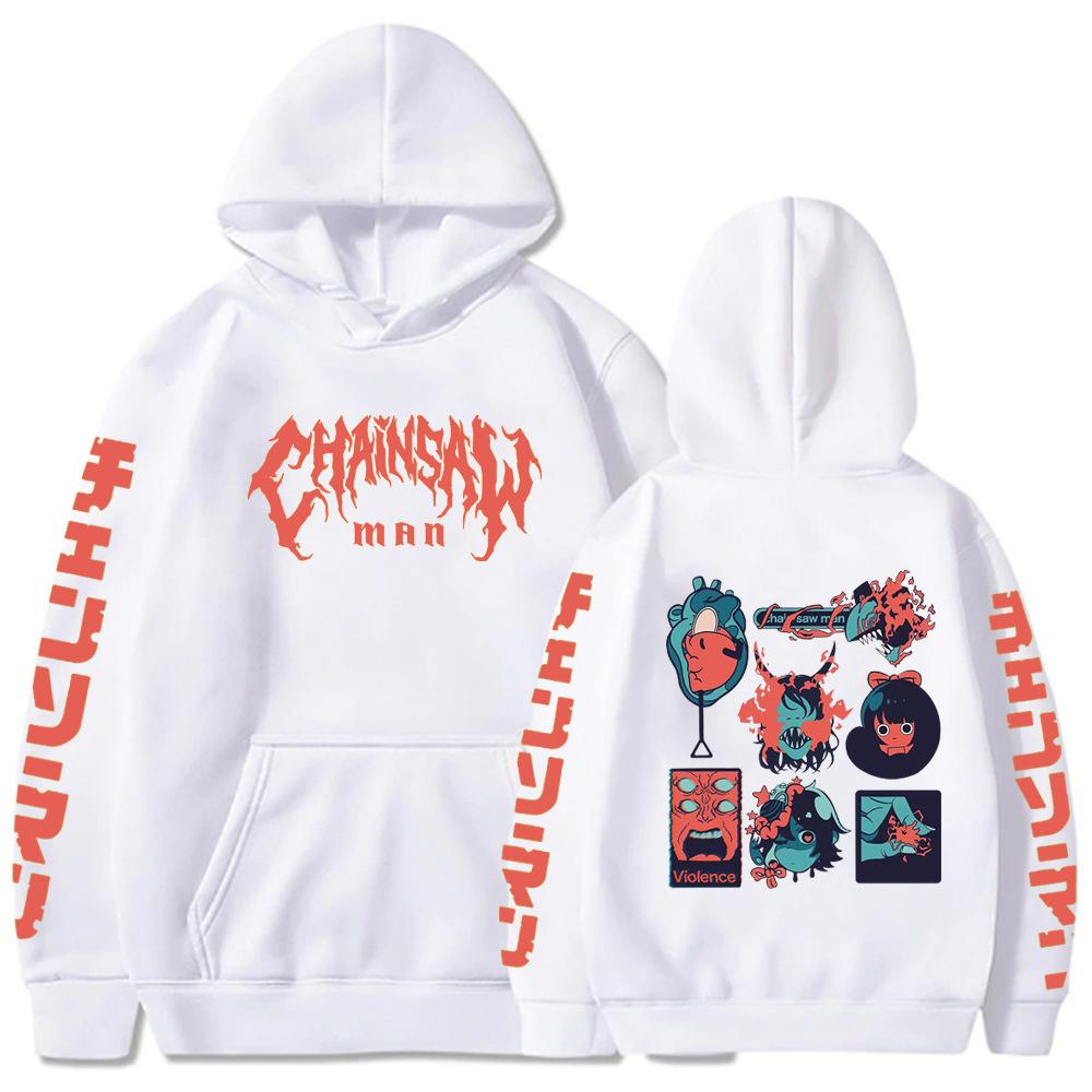 Anime Chainsaw Man Pochita Graphic Print Hooded Men Women Classic Hoodies Plus Size Streetwear Harajuku Unisex Sweatshirt