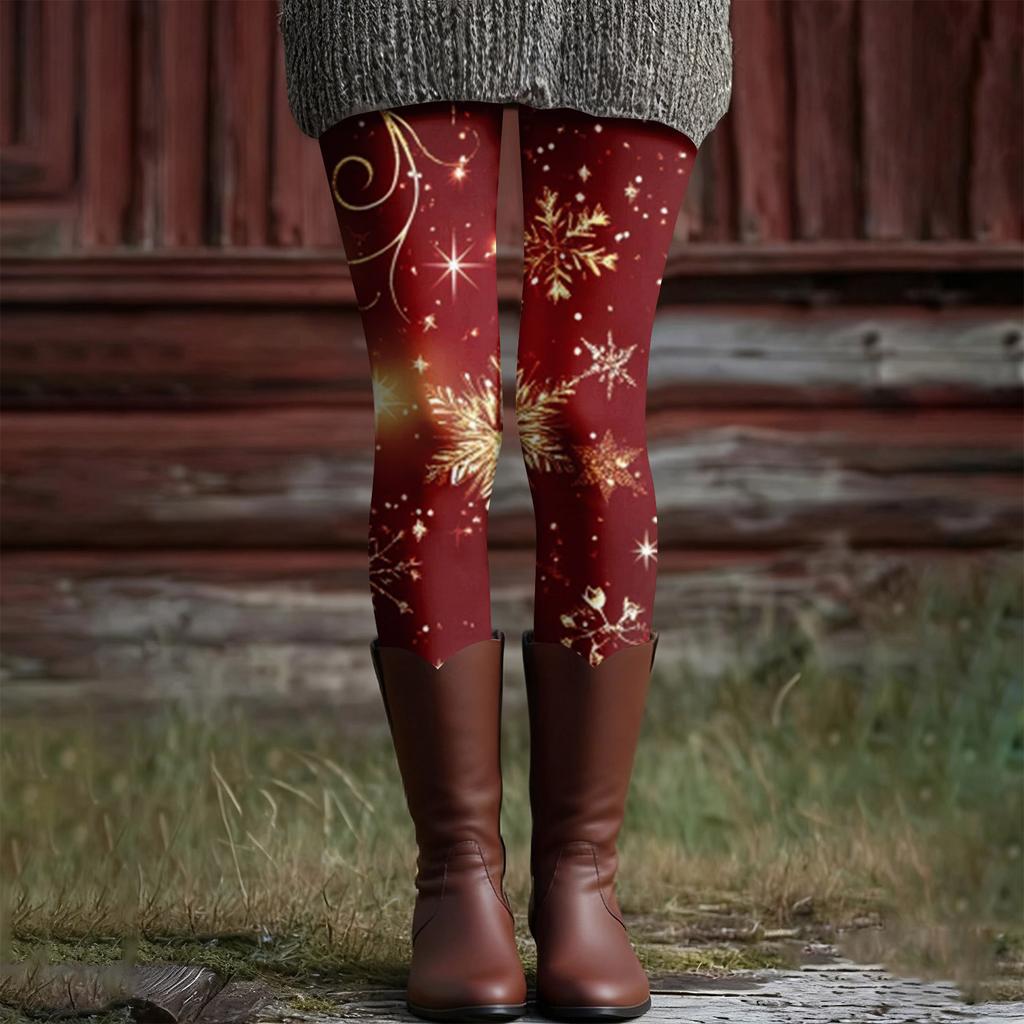 Damen Casual Mode Outdoor Halloween Bedruckte Slim Elastische Yogahose Cropped Hose