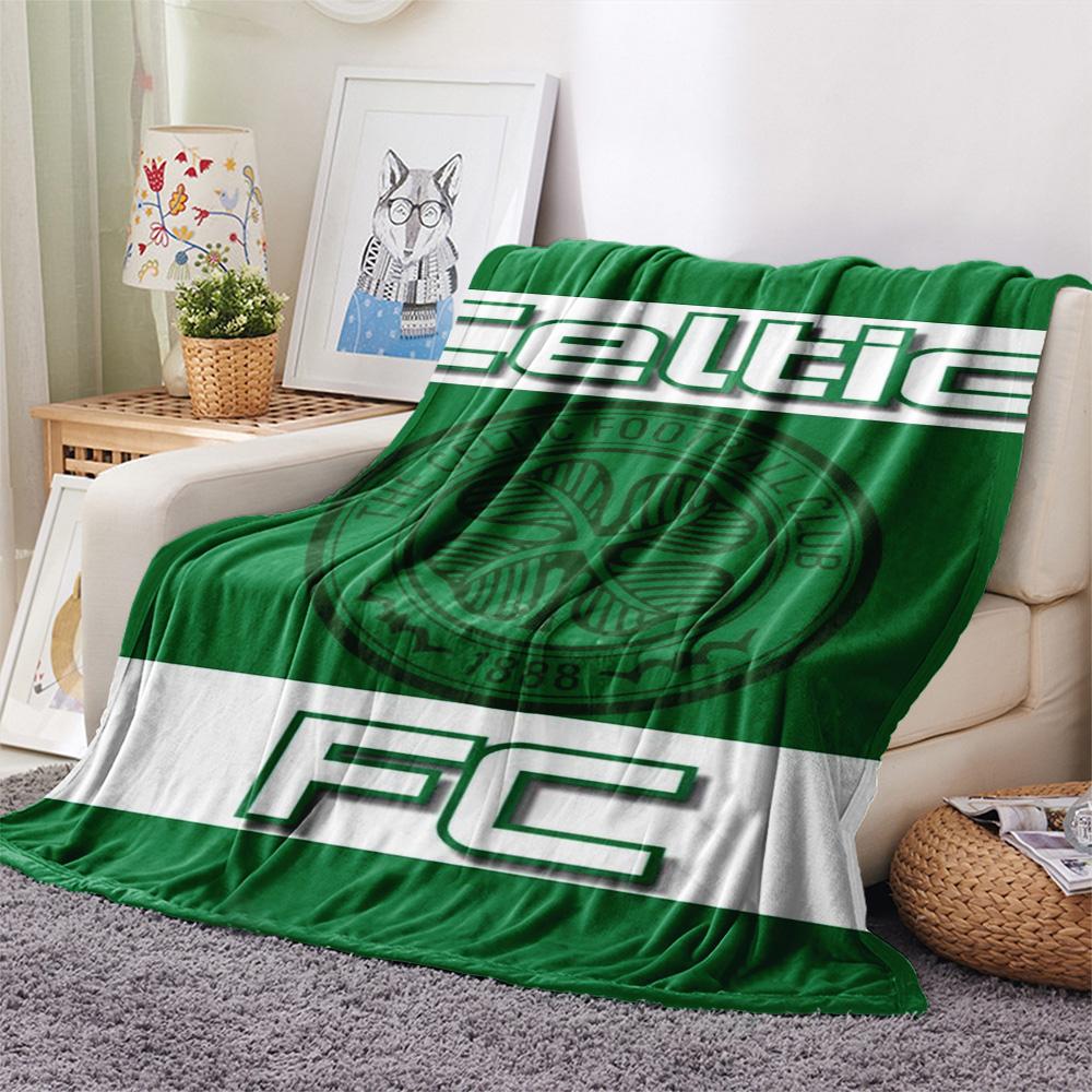 1Pc Celtic FC Print Flannel Blanket High Quality Warm Comfortable Cover for All Seasons Perfect for Gifts Home Decor