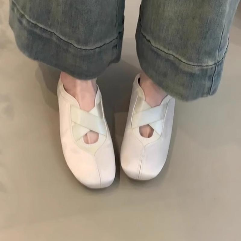 Women's Ballet Flats Soft Sole Lightweight Satin Sweet Dancing Mary Jane Shoes for Silk Ladies Walking Loafers Comfortable