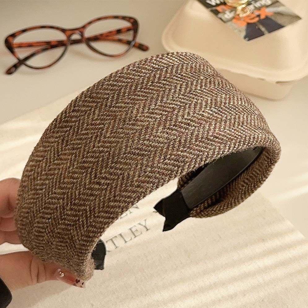 Korean Retro Plaid High Top Fashion Headband & Versatile Hair Clip 2025