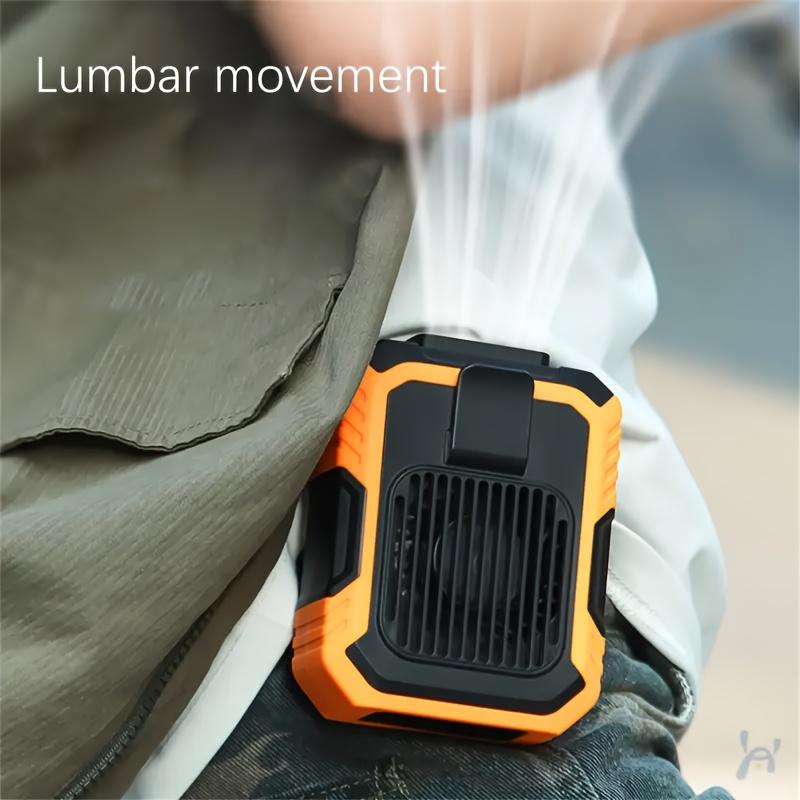 Portable Waist Clip Fan Rechargeable Personal Air Cooler with 3 Wind Speeds LED Light Hands-Free Cooling Outdoor Work Camping