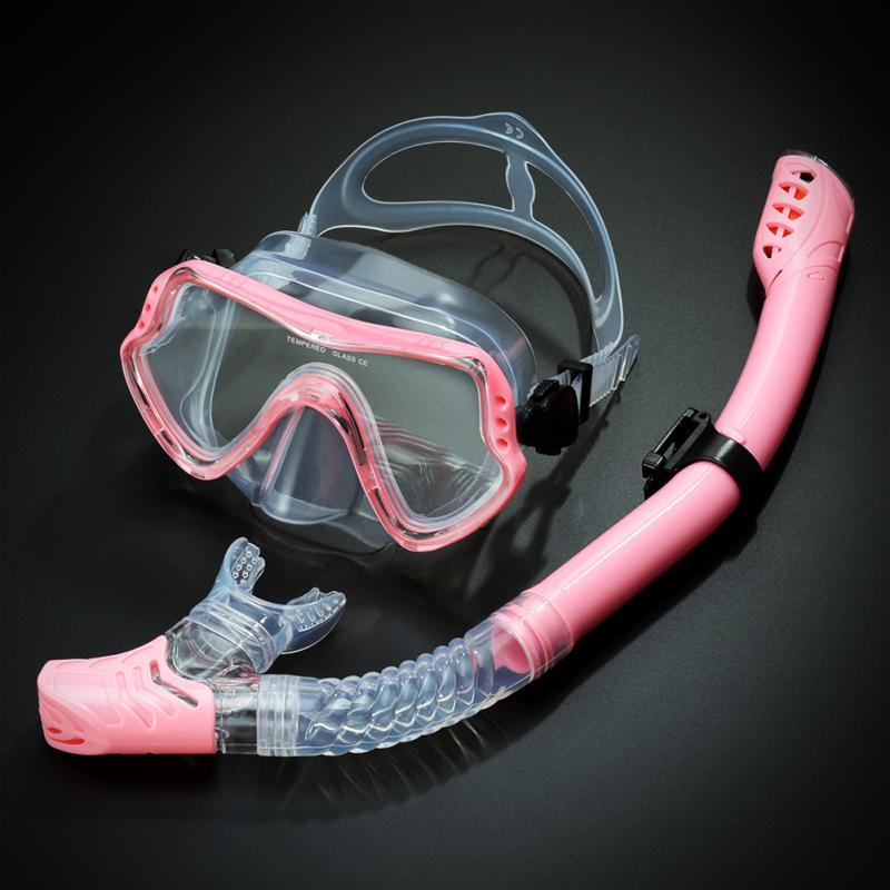 Professionelles Schwimmbrillen-Schnorchel-Set, großer Rahmen, Silikon-Tauchmasken, Schwimmbad