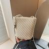 Summer woven small bag women's new fashionable exquisite shoulder bucket bag niche messenger bag