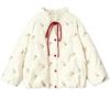 Down jacket women's winter new embroidery ice cream white duck down small loose thickened bread jacket tide