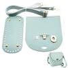 1 Set DIY PU Leather Crochet Crossbody Bag Kit, Including PU Leather Sheets, Strap, Metal Findings, Golden, Aquamarine, 600~1250mm