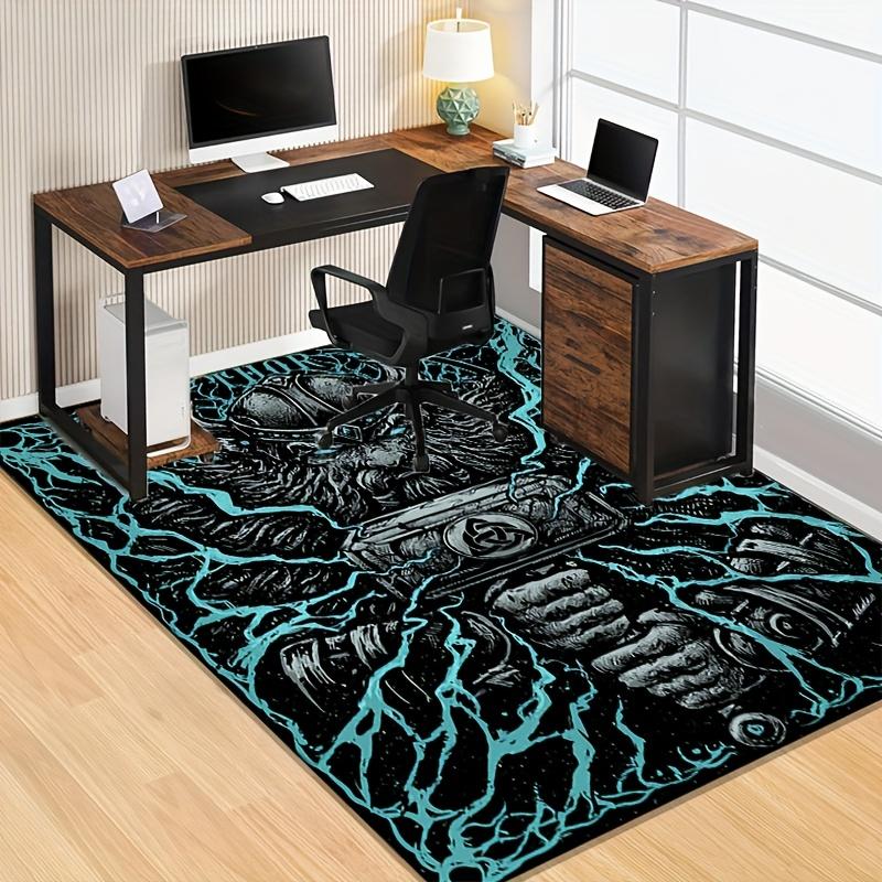 Norse Warrior Rug with Lightning Effects | Fantasy Themed Carpets | Bold Living Room Decor Skid resistant carpet