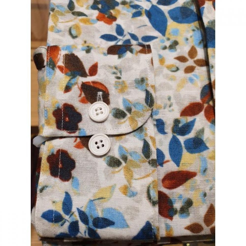 S.t. Dupont Colorful Hemp Blend Flower Print Long Sleeve Shirt Se0sm11ls132sye