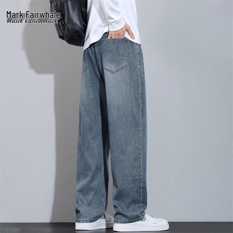 Mark Fairwhale Men's Tencel Ice Silk Straight Leg Jeans