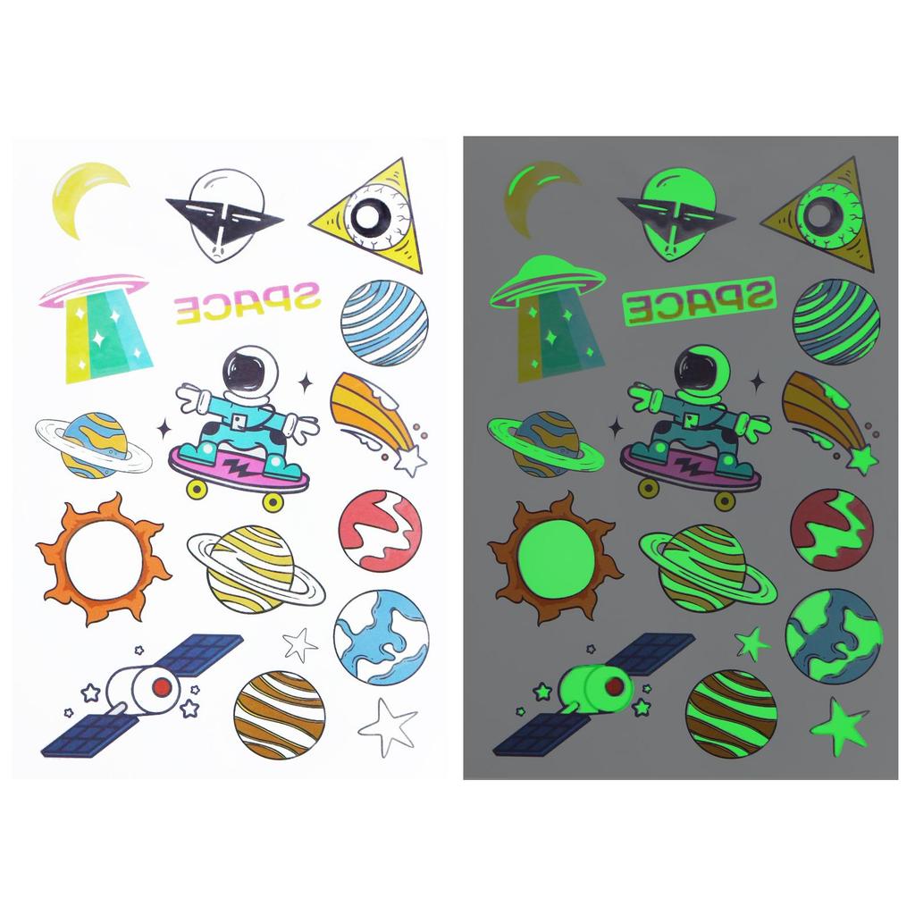 Tattoo Stickers Luminous Child Kid Temporary Fake Tattoos Glow Paste On Face Arm Leg for Children Body Art Unicorn Sticker Toy