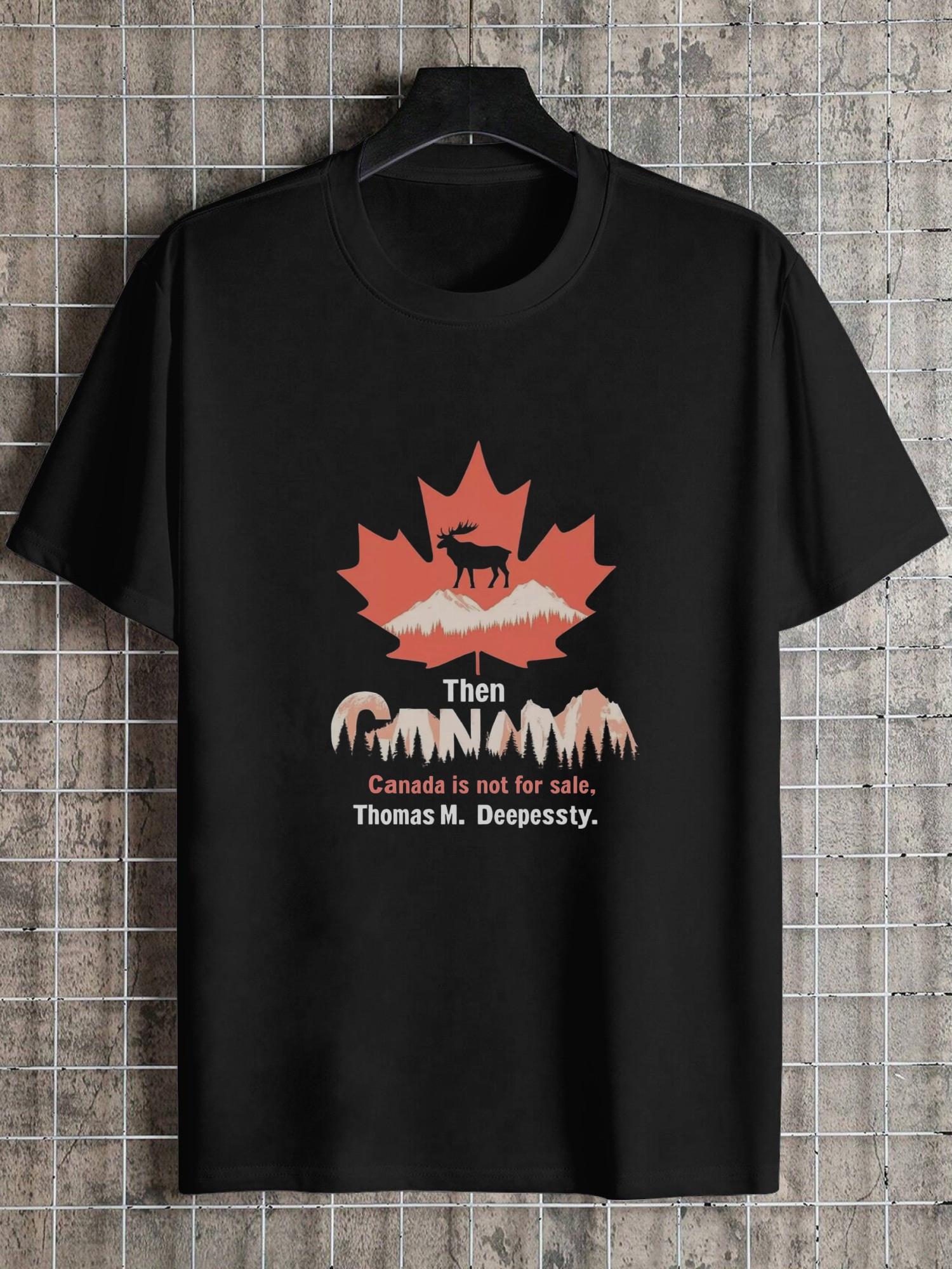 

Canada Bold Mountain Moose Graphic T-shirt - Black 180g Cotton Crew Neck Short Sleeve XXXXL