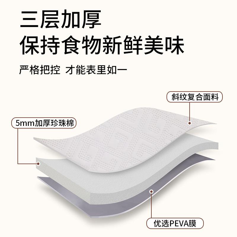 Geyun Series Curved Pull Insulation Bag Office Worker Student Lunch Box Hand-held Insulated Bento