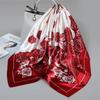 Foulard quadrato in seta stile influencer: Sciarpa da collo da donna alla moda, Sciarpa, Protezione solare, Garza stampata, Accessorio per abbigliamento professionale