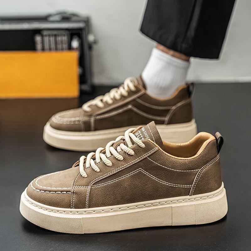 Men's shoes spring Korean version versatile casual shoes board shoes youth 2025 new niche design trendy shoes non-slip thick sole