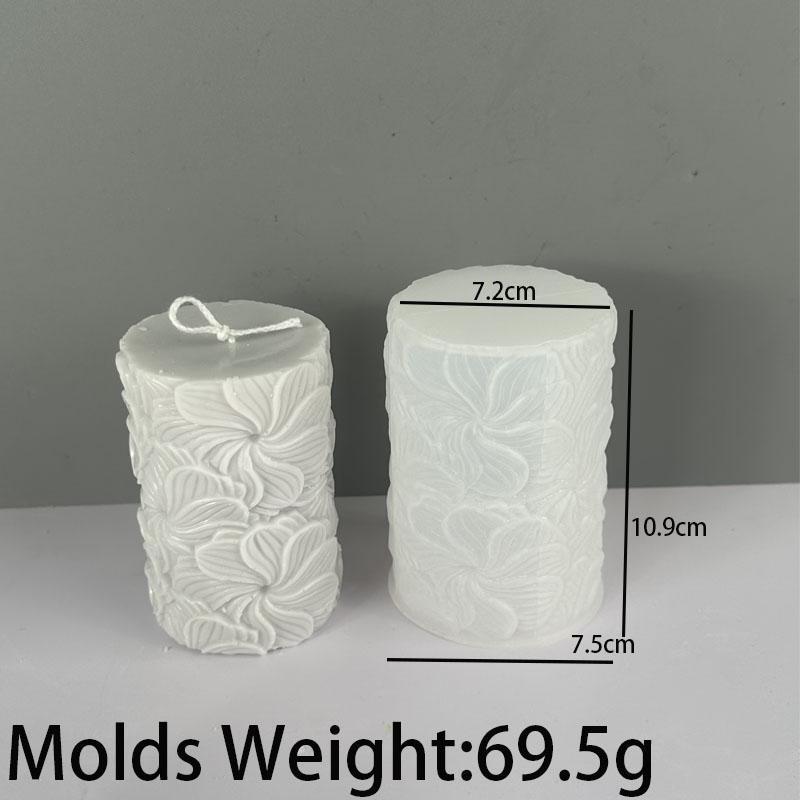 Flower Butterfly Cylindrical Silicone Candle Mold DIY Waves Soap Resin Plaster Making Chocolate Cooking Tool Wedding Decor Gifts