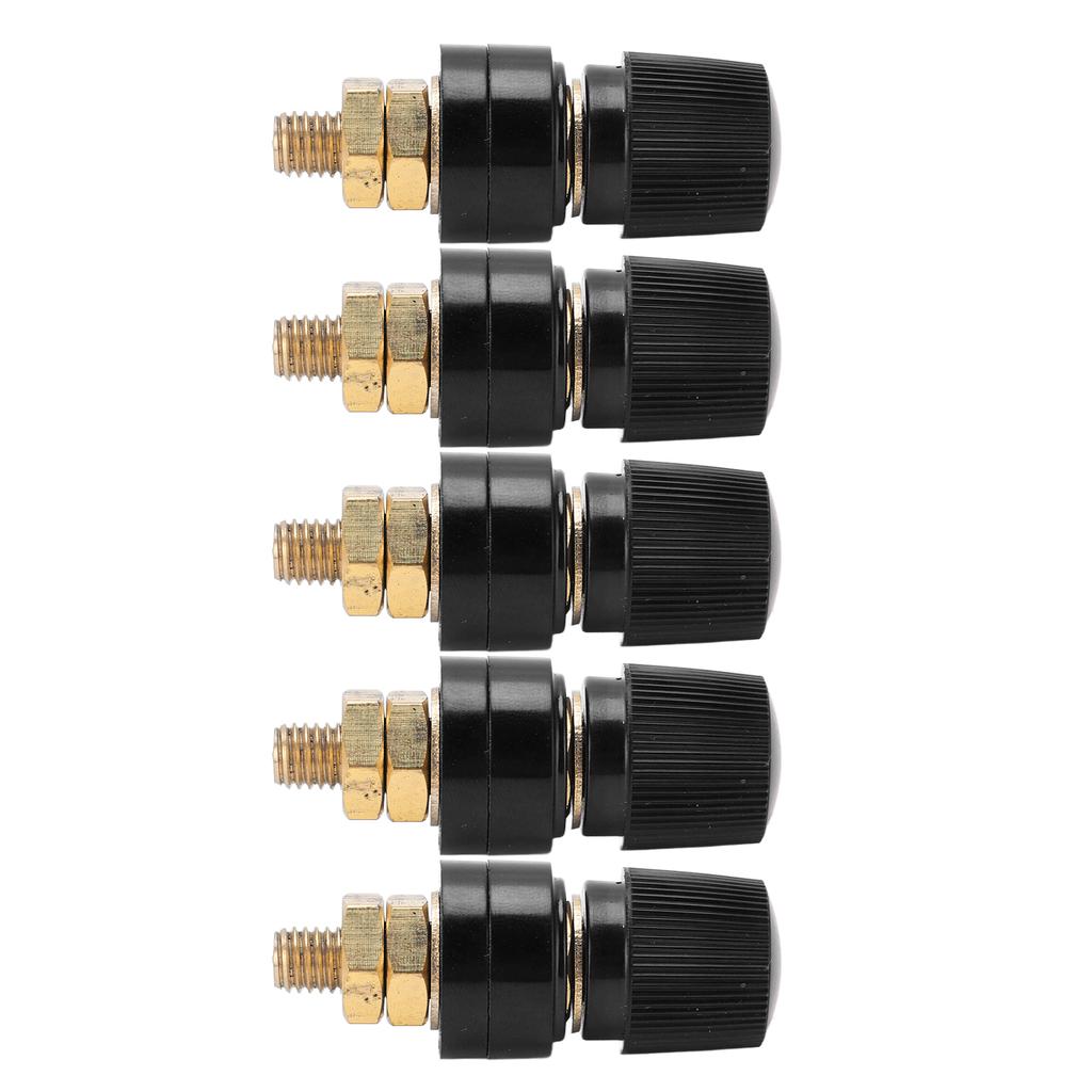 5Pcs Brass Binding Post Nickel Plated Inverter Terminal for Electronic Instruments AutomobilesBlack