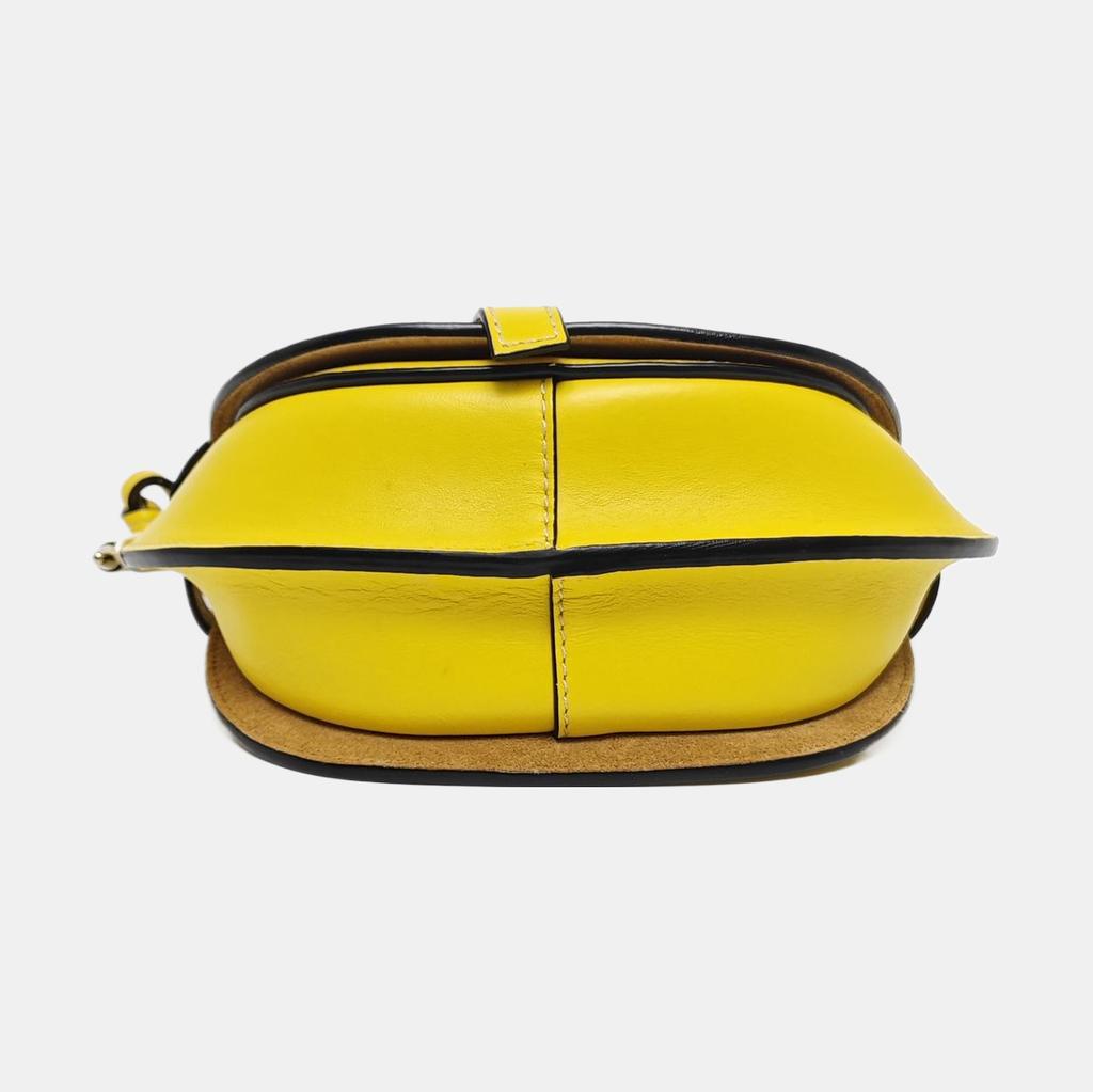 [Pre-Owned] Gate Mini Yellow Leather Waist Bag Chest Bag Gold Hardware - Very Good #3GEFBK