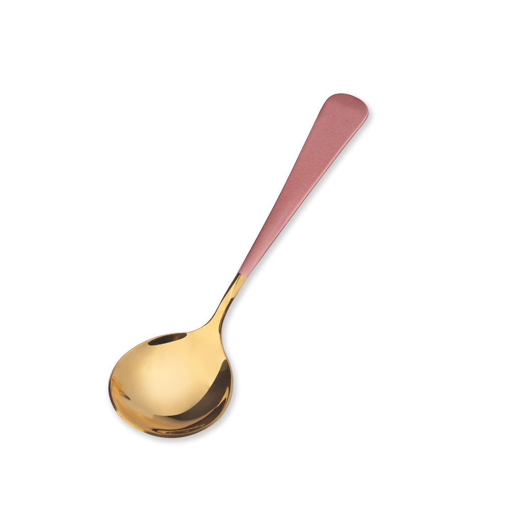 HANYANG 304 Big Head Round Spoon Creative Coffee Dessert Spoon Mix Rice Spoon