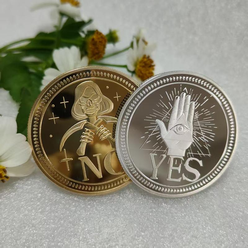 Retro Dual Sided Yes No Decision Coin Anti-Corrosion Metal for Party Games Decision Making Gift for Teen Adult Collection