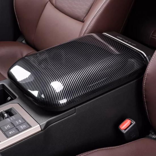 Carbon fiber Central Storage Box Decor Cover For Toyota Land Cruiser 2024 2025