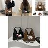 Chic Korean Style Cute Dog Tote Bag For Women With Fashionable Design In Black And Brown