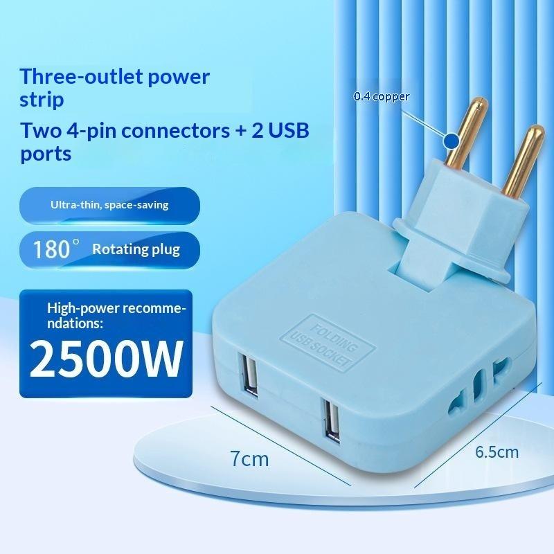 Univerzální cestovní adaptér s jedním otočným a třemi zásuvkami, s porty USB-C a USB, vhodný pro 200 zemí pro mezinárodní cestování a služební cesty