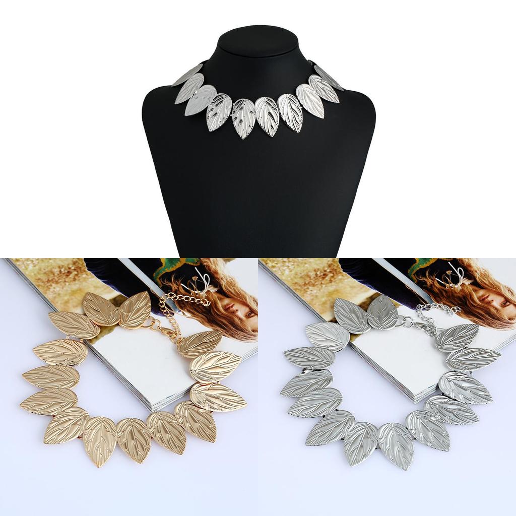 Leaf Necklace Metal With Fringe Design For Teen Fashion And Party Accessories