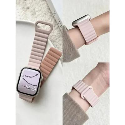 Magnetic Strap For Apple Watch Bands 45mm 38mm 49mm 40 42 41mm Silicone Sport Bracelet iWatch Series Ultra 10 9 6 5 7 8 Se 44mm